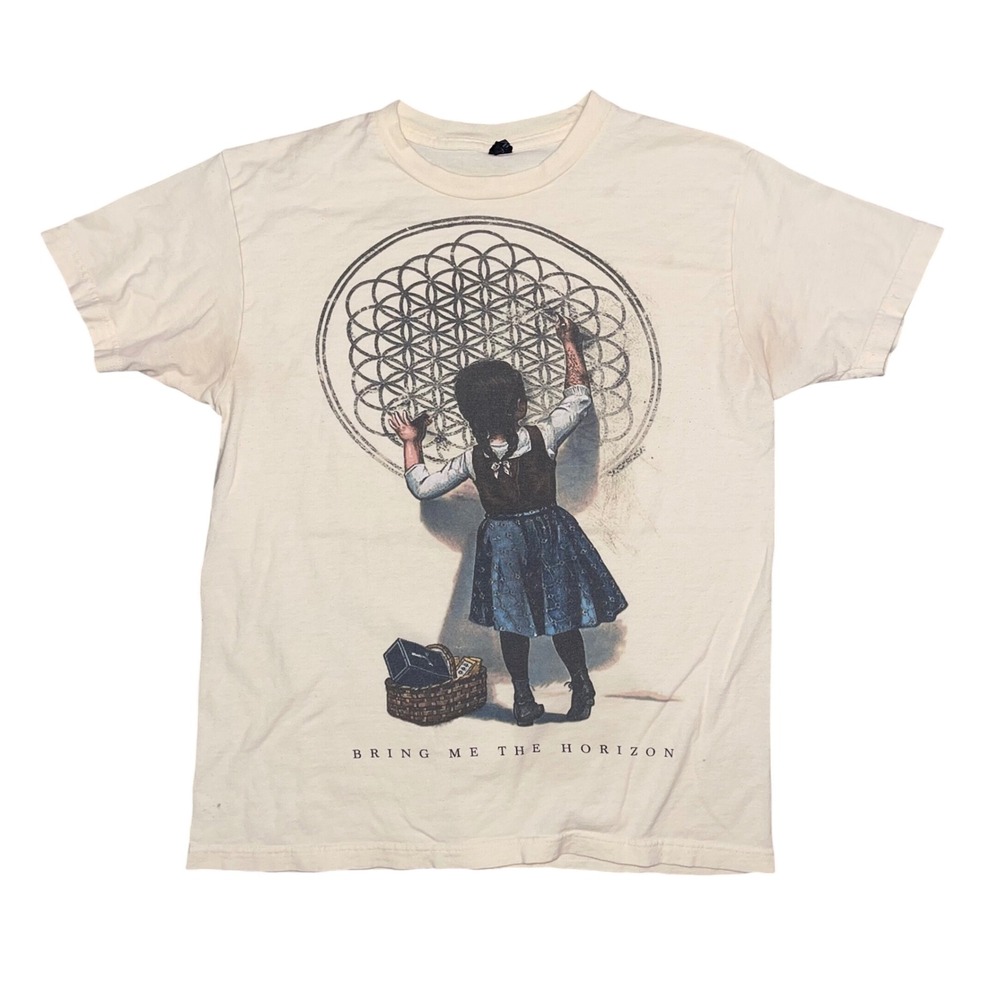 Bring Me The Horizon Sempiternal Flower of Life Graphic T-Shirt Medium Cream